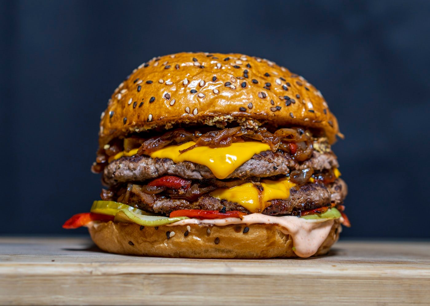Cheeseburger with melted cheese