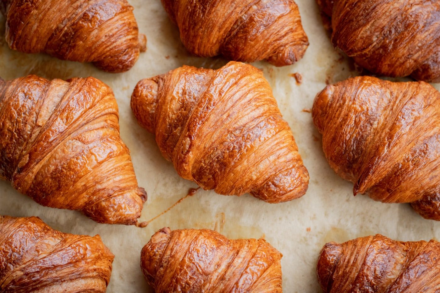 Fresh plain butter croissants
