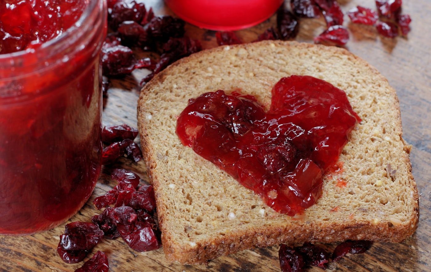 Toast with butter and jam