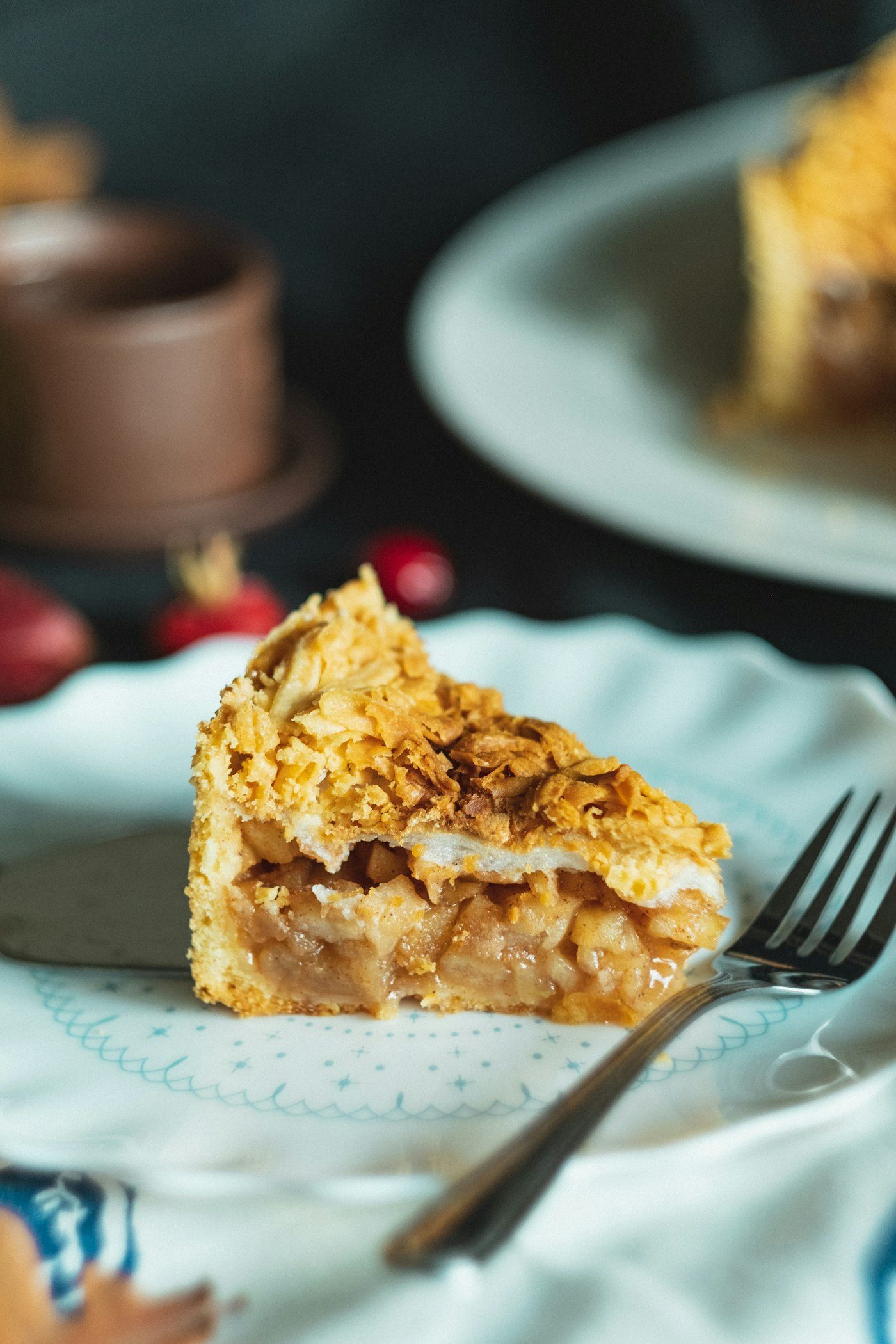 Apple crumble with custard