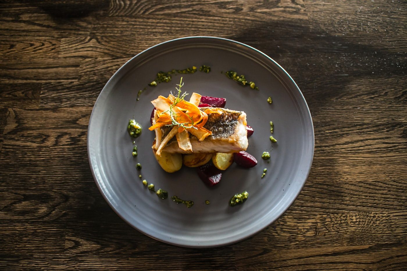 Grilled sea bass fillet
