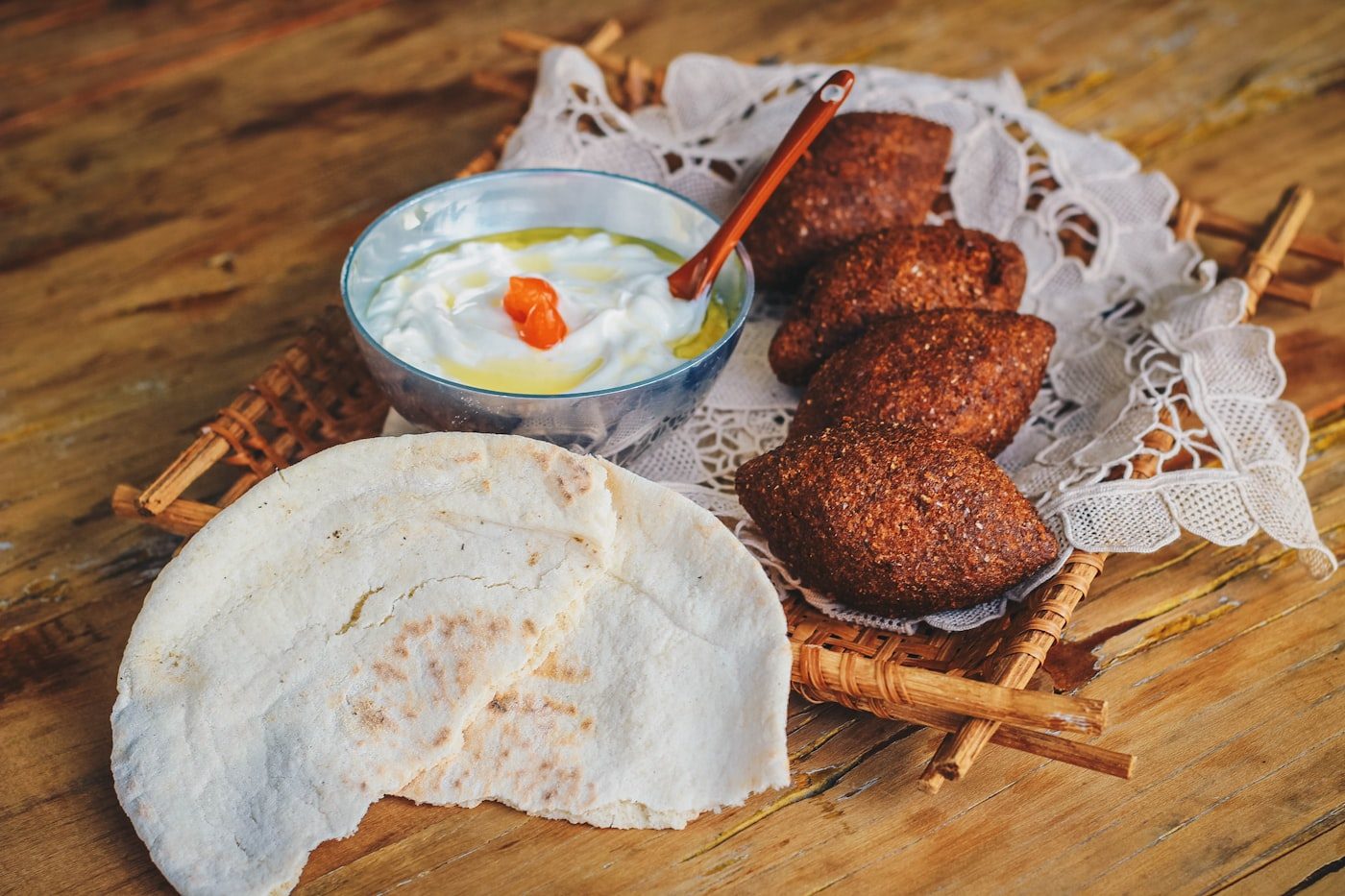 Mixed kibbeh platter