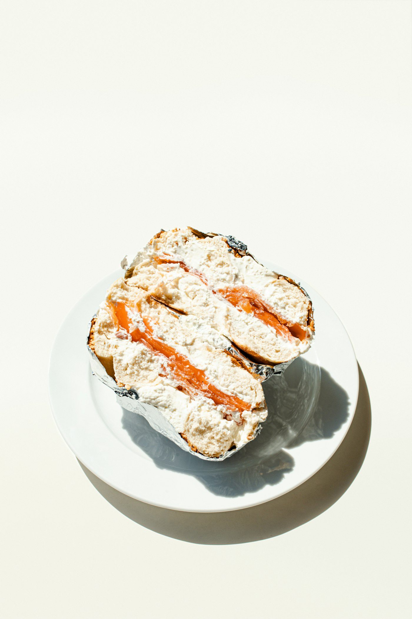 Smoked salmon bagel sandwich