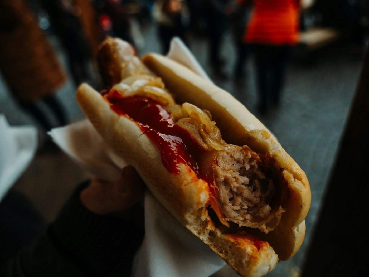 Sausage sandwich in a roll