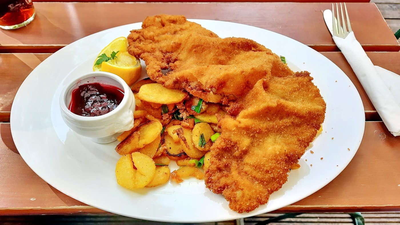 Chicken escalope breaded cutlet sandwich style