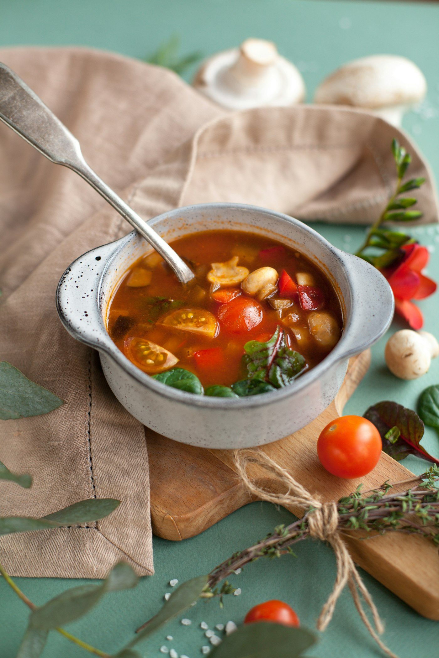 Bowl of vegetable soup