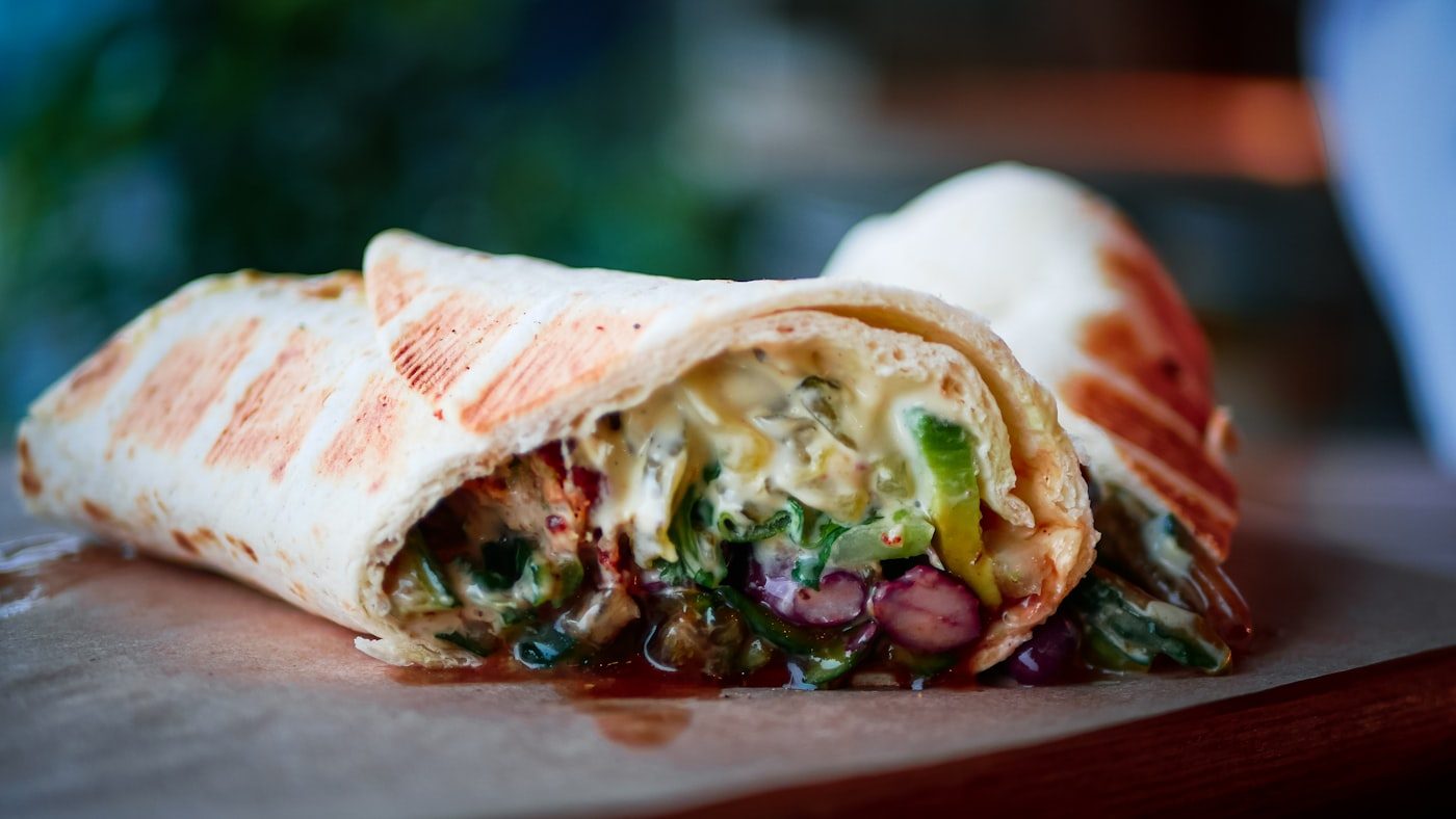 Chicken kofta wrap shawarma style
